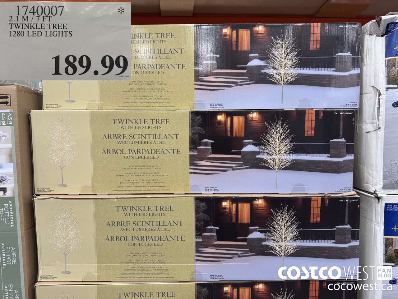 1740007 2.1M/7FT TWINKLE TREE WITH LED LIGHTS $189.99