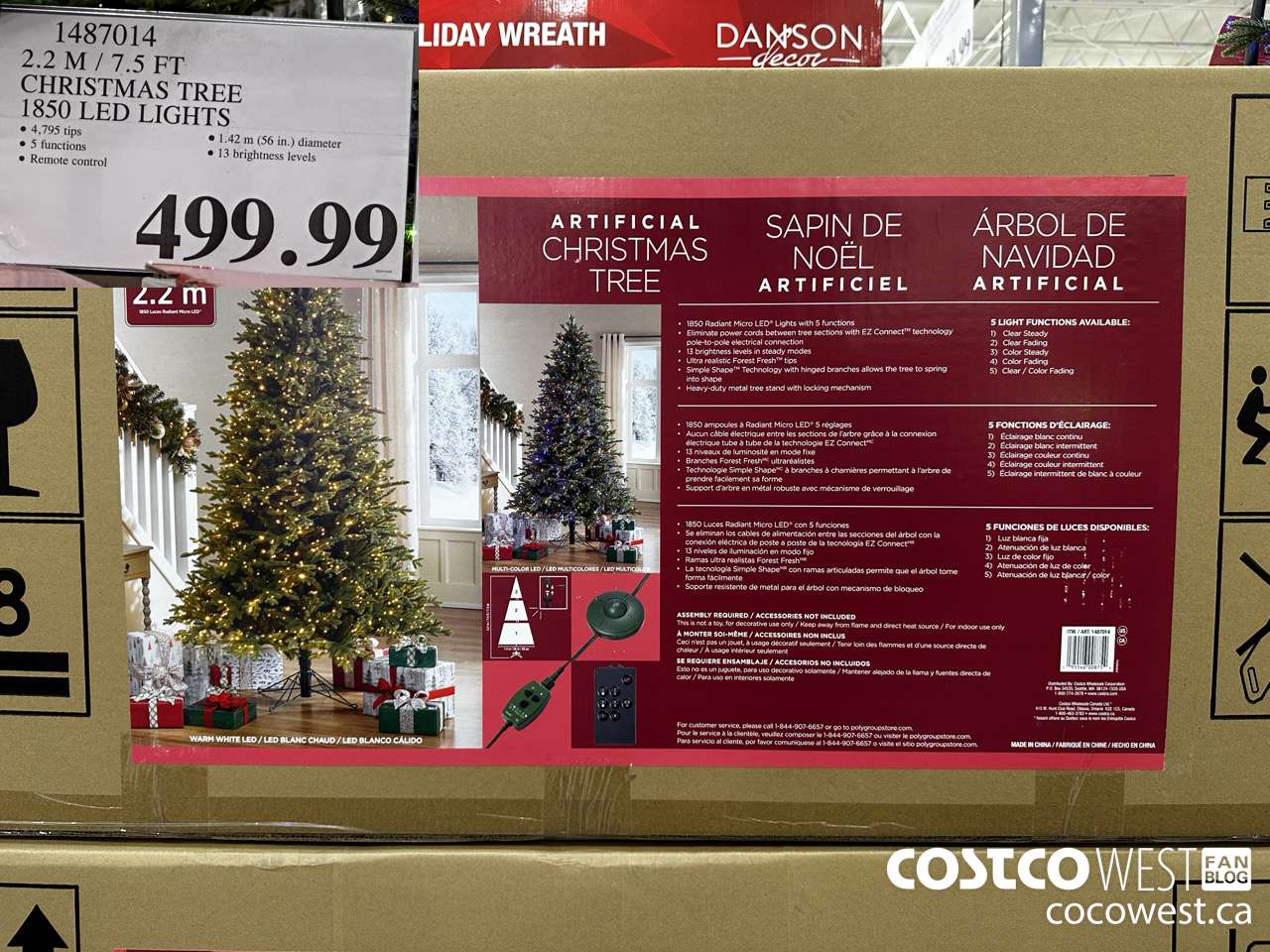1487014 2.2M / 7.5FT CHRISTMAS TREE 1850 LED LIGHTS $499.99