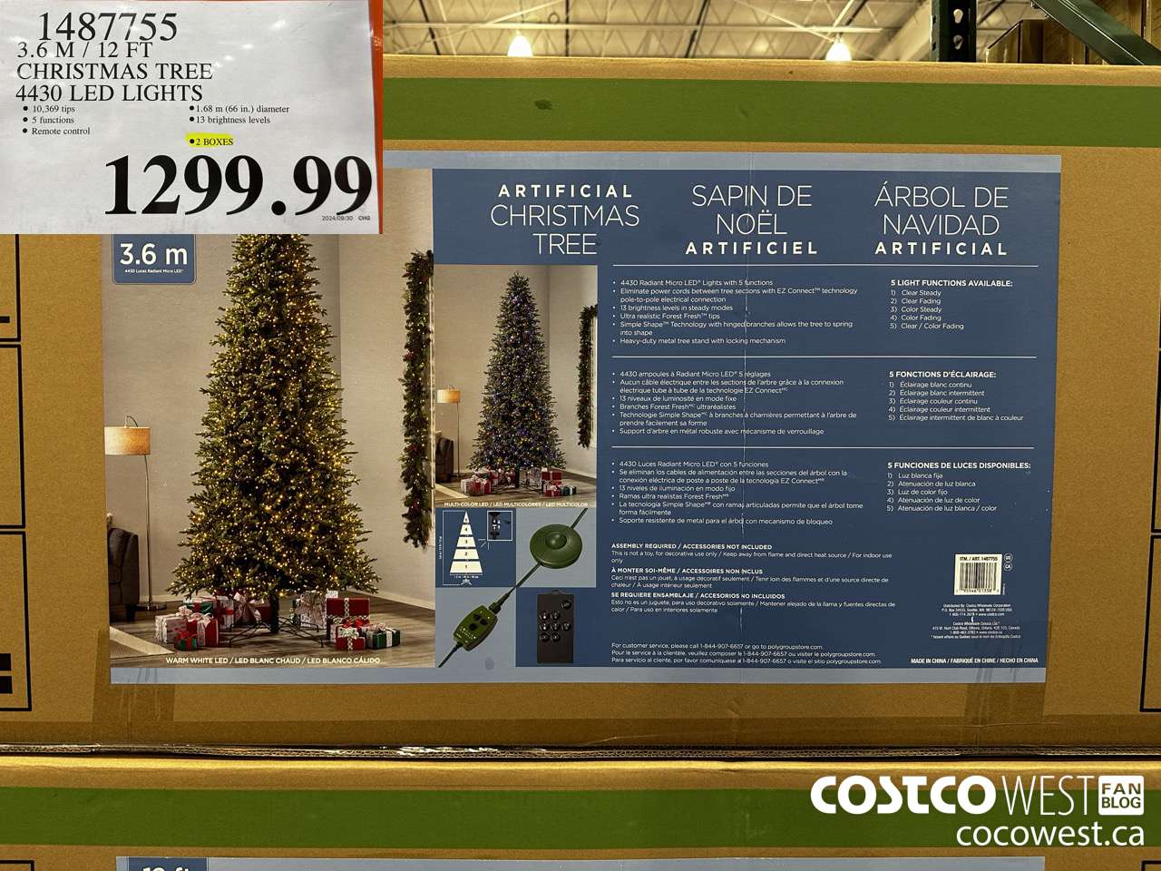1487755 3.6 M / 12 FT CHRISTMAS TREE 4430 LED LIGHTS $1299.99
