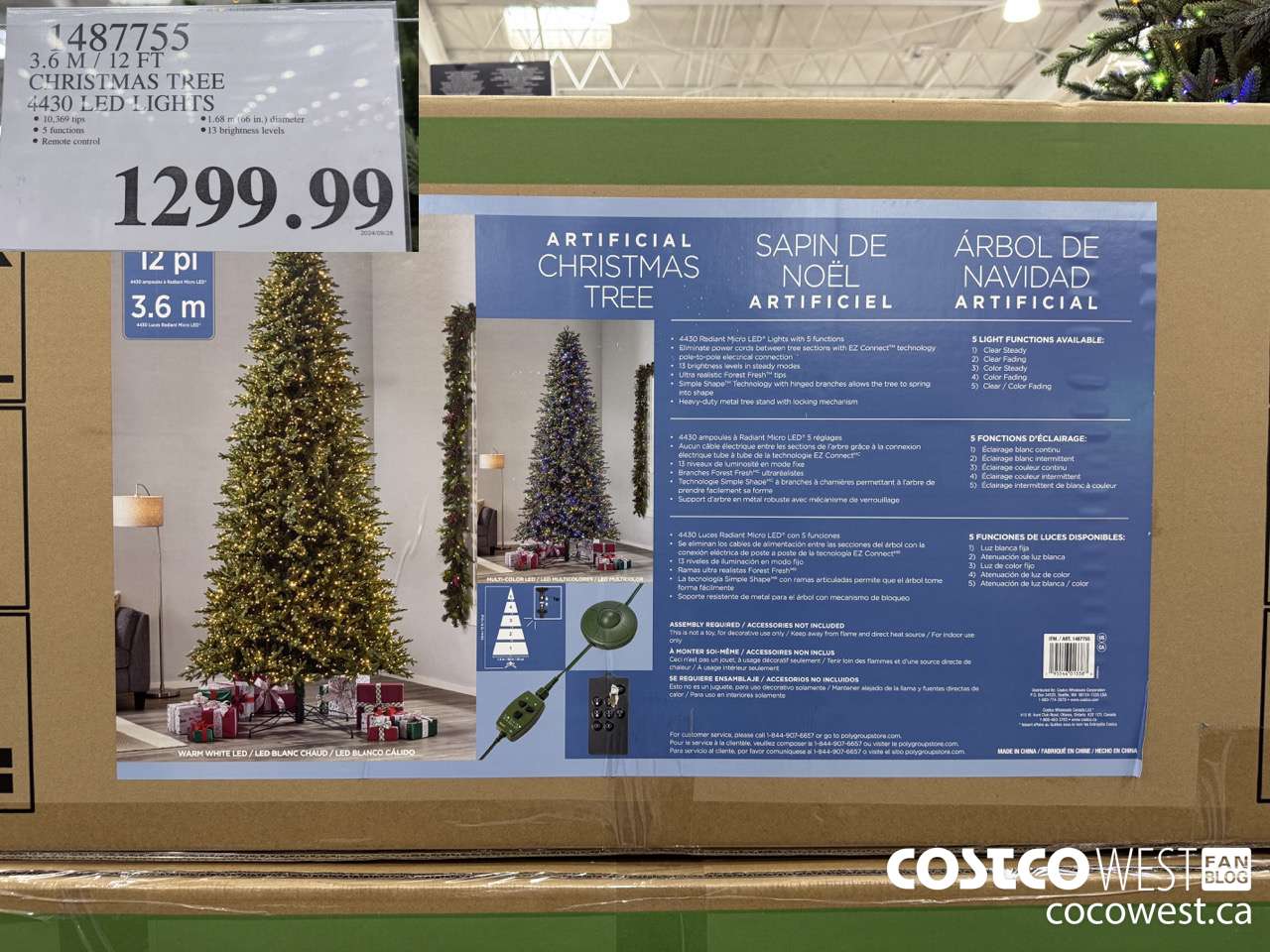 1487755 3.6 M / 12 FT CHRISTMAS TREE 4430 LED LIGHTS $1299.99