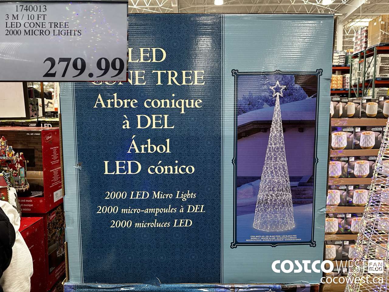 1740013 3M/10FT LED CONE TREE 2000 MICRO LIGHTS $279.99