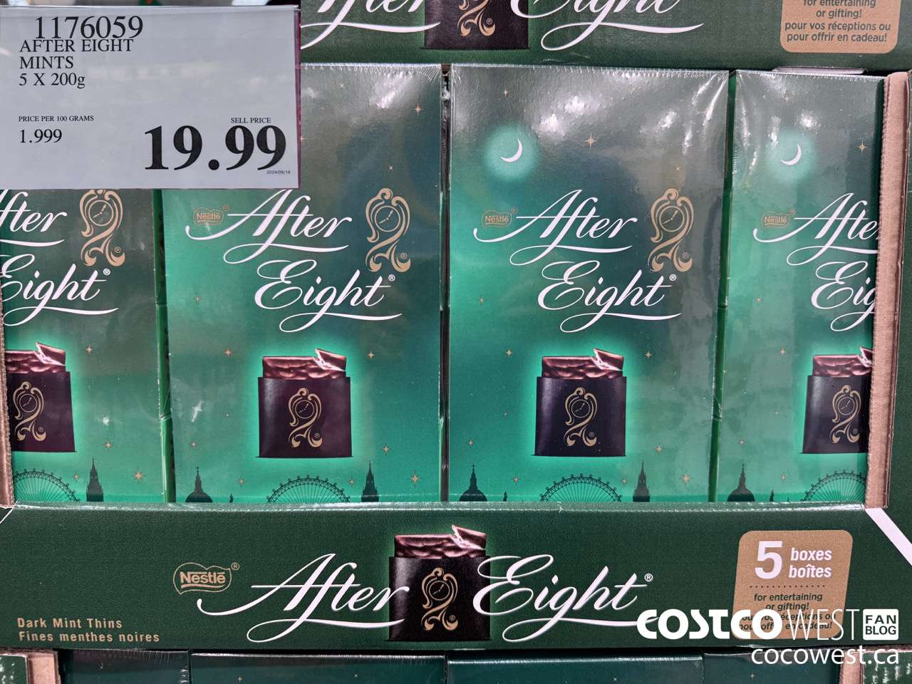 1176059 AFTER EIGHT MINTS 5 X 200G $19.99