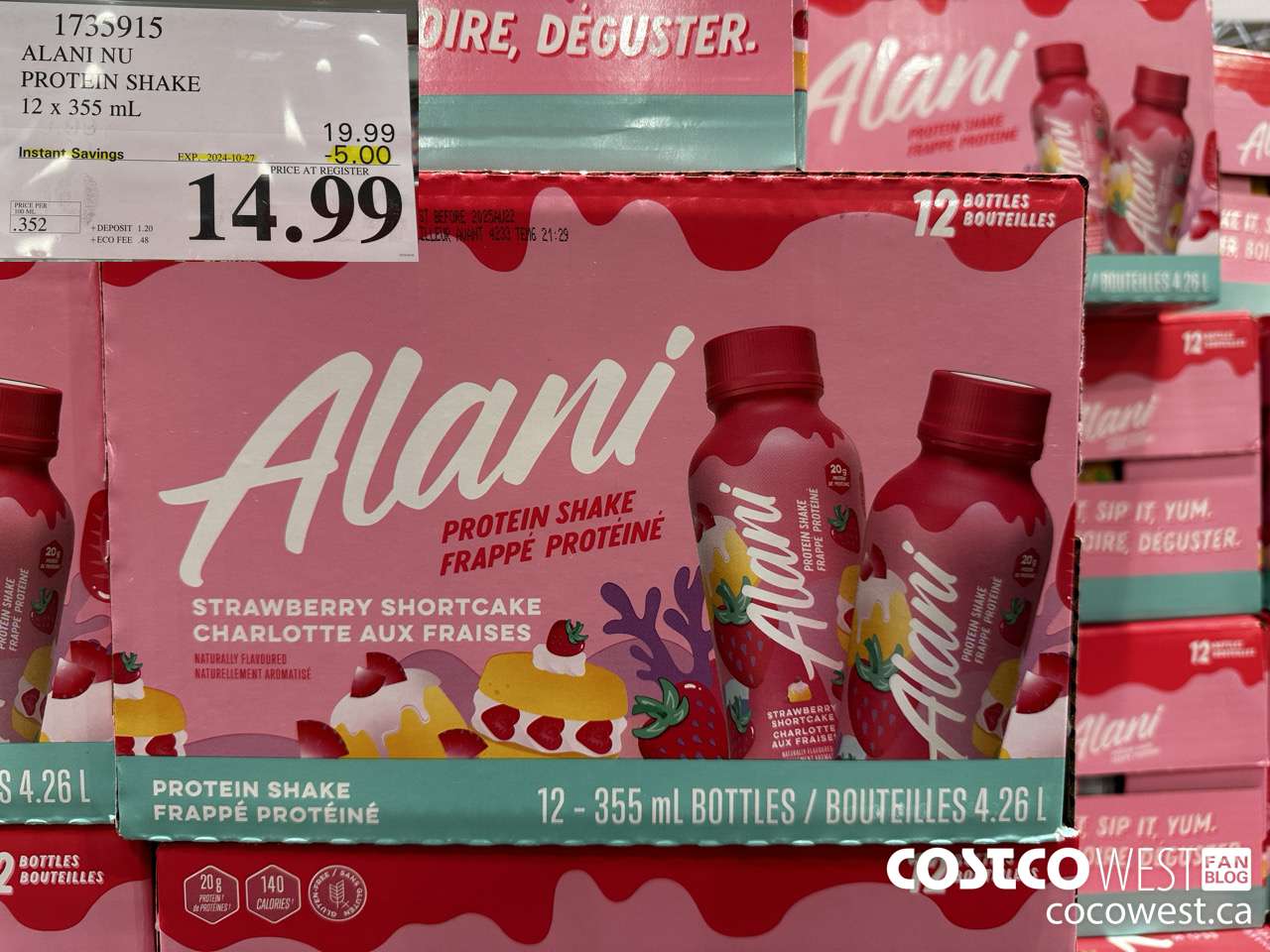 1735915 ALANI NU PROTEIN SHAKE 12 X 355ML ($5.00 INSTANT SAVINGS EXPIRES ON 2024-10-27) $14.99