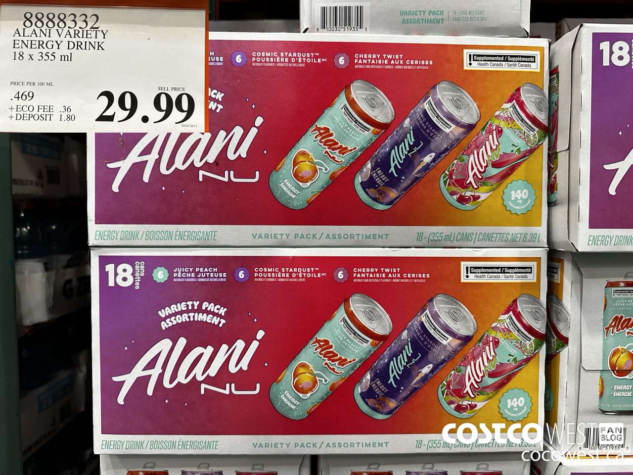 8888332 ALANI VARIETY ENERGY DRINK 1 X 244ML $29.99