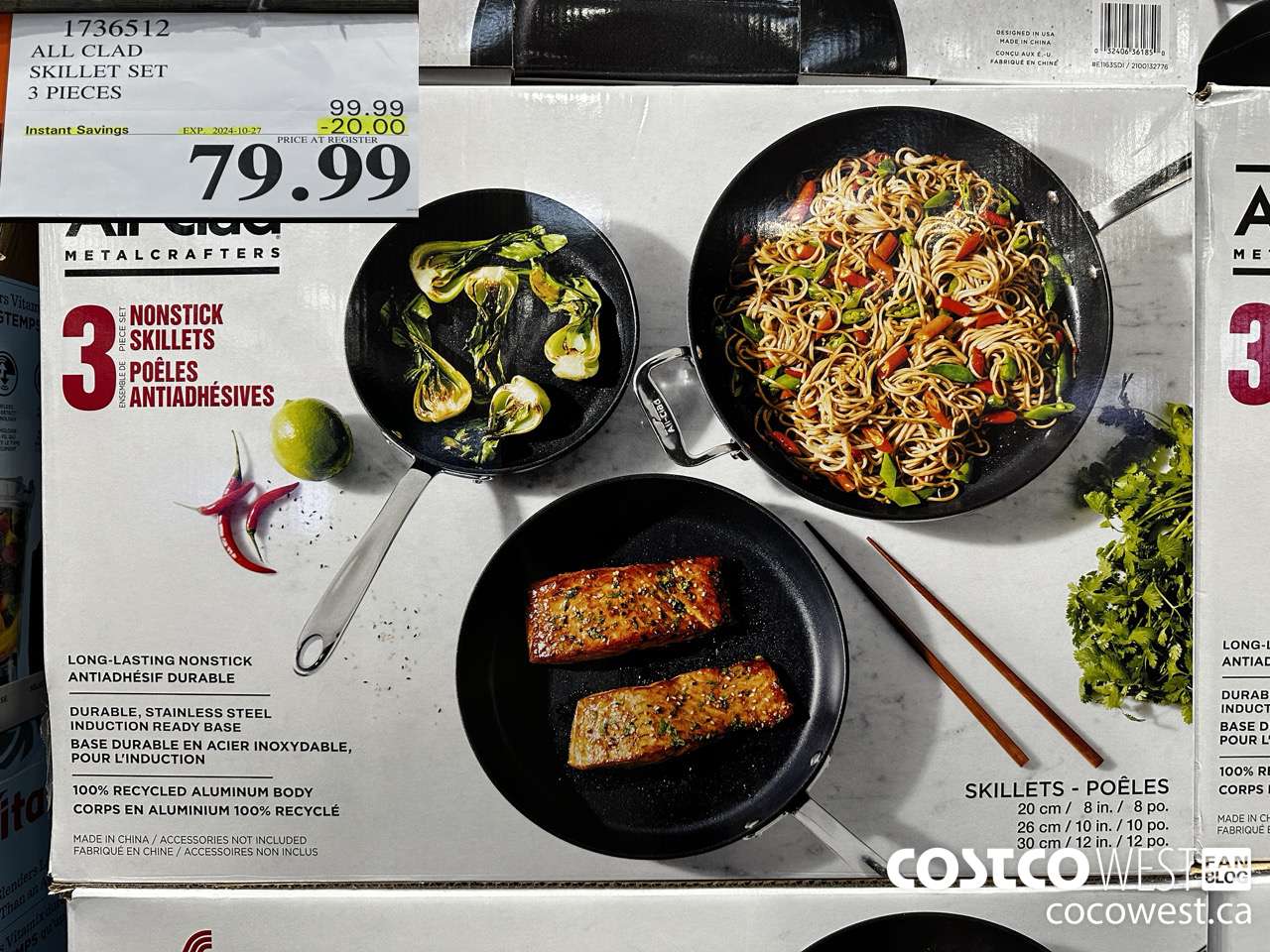 1736512 ALL-CLAD NON-STICK SKILLET 3-PIECE SET ($20.00 INSTANT SAVINGS EXPIRES ON 2024-10-27) $79.99