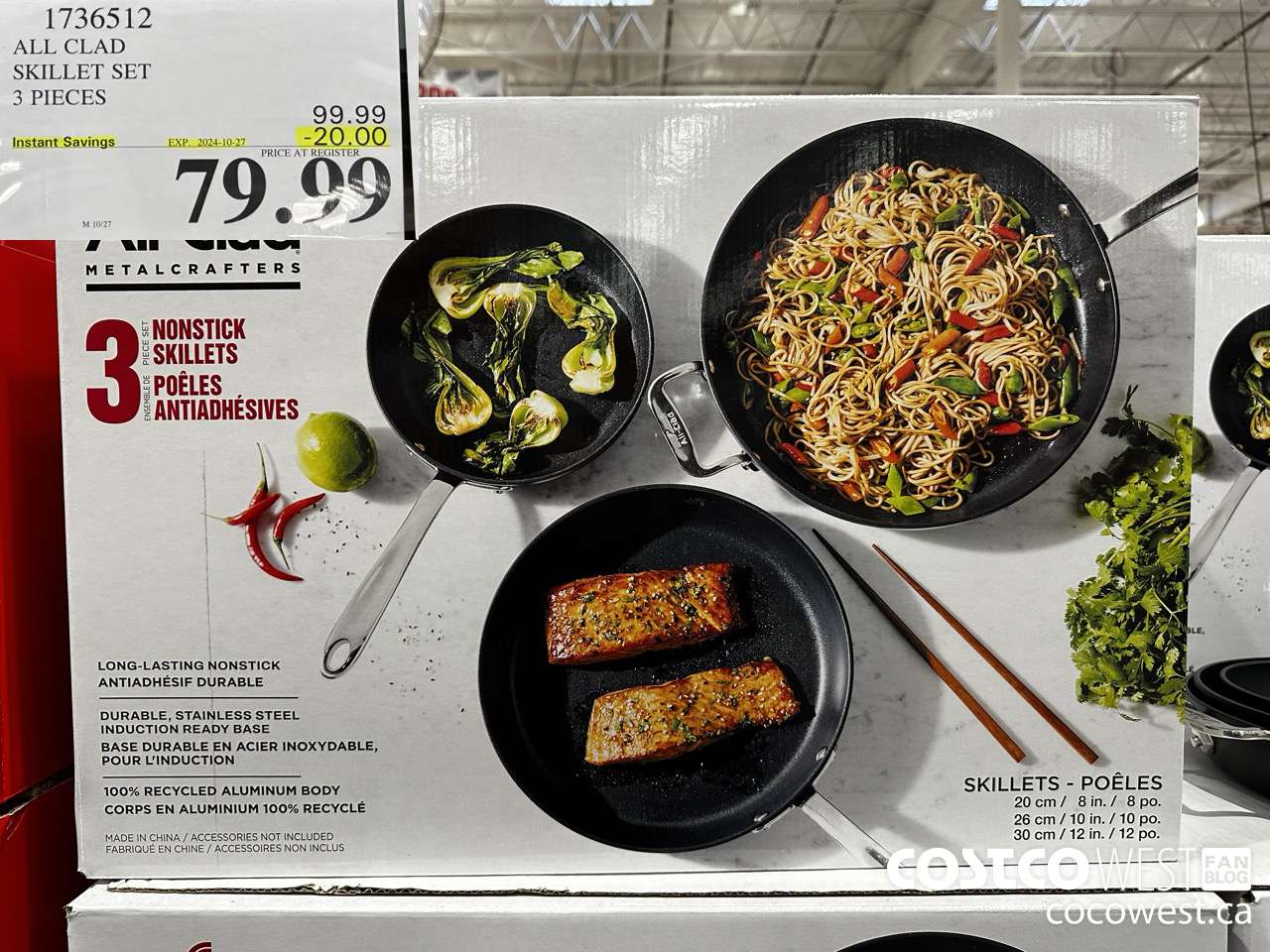 1736512 ALL-CLAD NON-STICK SKILLET 3-PIECE SET ($20.00 INSTANT SAVINGS EXPIRES ON 2024-10-27) $79.99