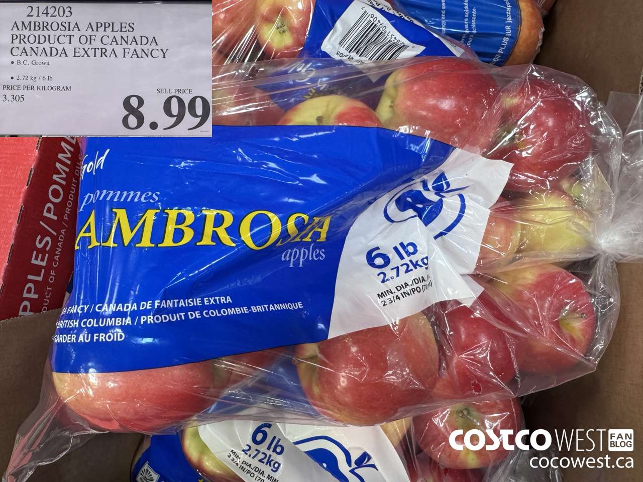 214203 AMBROSIA APPLES PRODUCT OF CANADA EXTRA FANCY $8.99