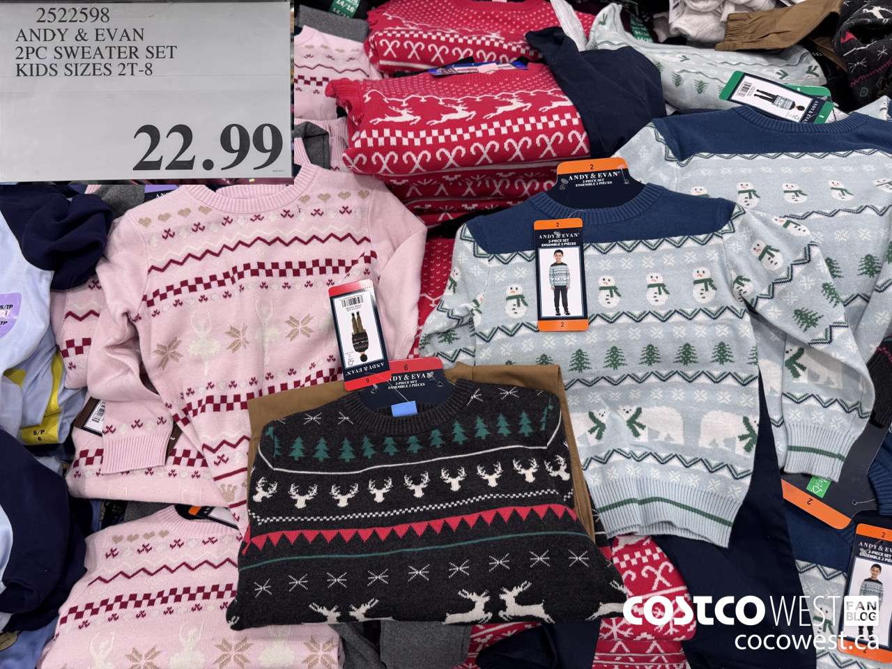 2522598 ANDY & EVAN 2PC SWEATER SET KIDS SIZES 2T-8 $22.99