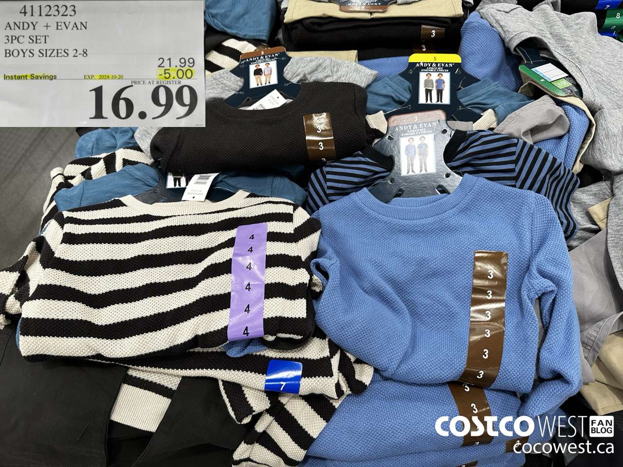 4112323 ANDY + EVAN 3PC SET BOYS SIZES 2-8 ($5.00 INSTANT SAVINGS EXPIRES ON 2024-10-20) $16.99