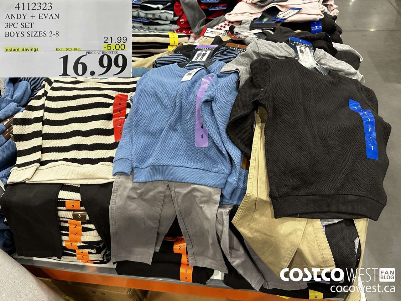 4112323 ANDY + EVAN 3PC SET BOYS SIZES 2-8 ($5.00 INSTANT SAVINGS EXPIRES ON 2024-10-20) $16.99