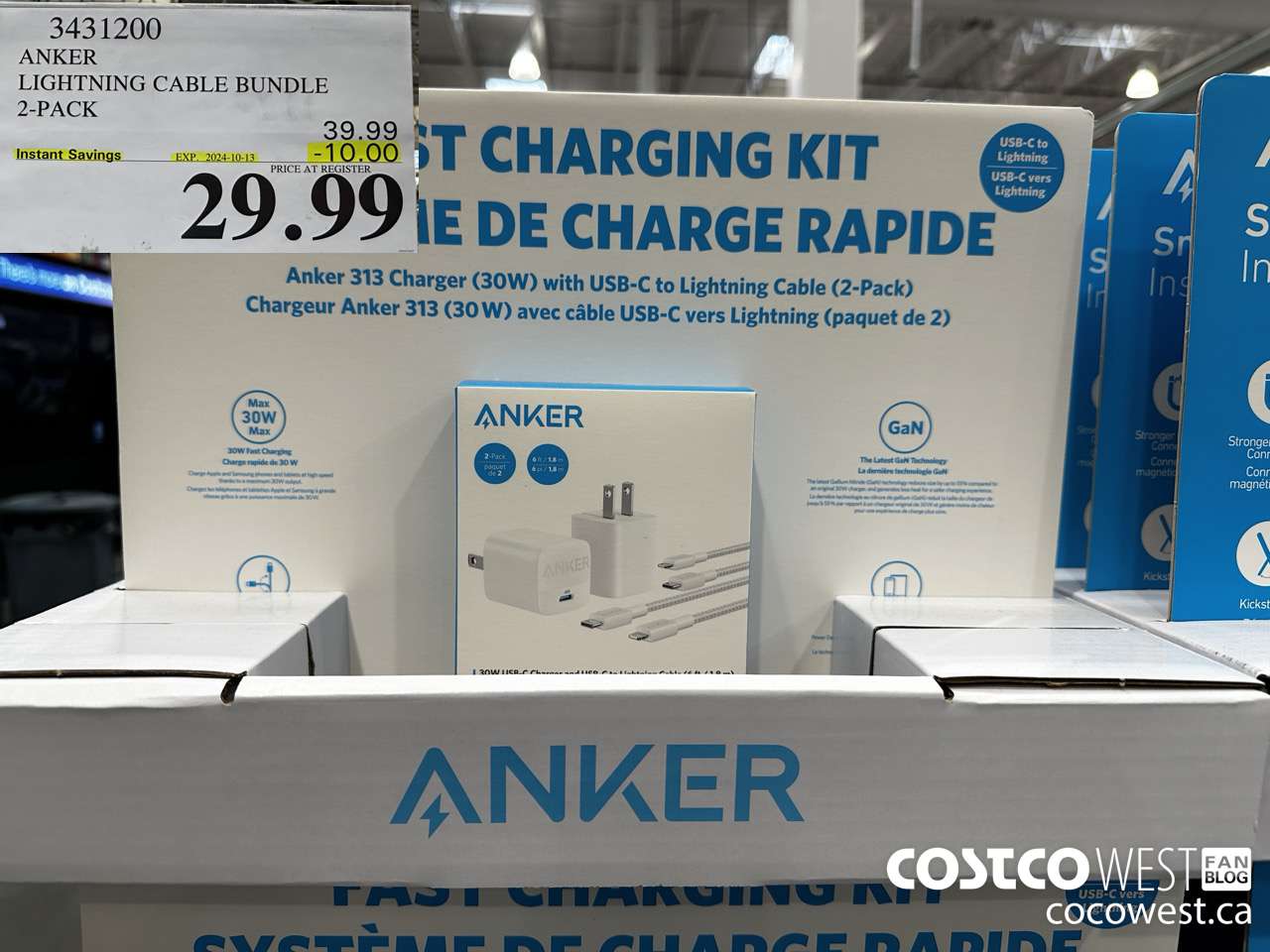 3431200 ANKER LIGHTNING CABLE BUNDLE 2-PACK ($10.00 INSTANT SAVINGS EXPIRES ON 2024-10-13) $29.99