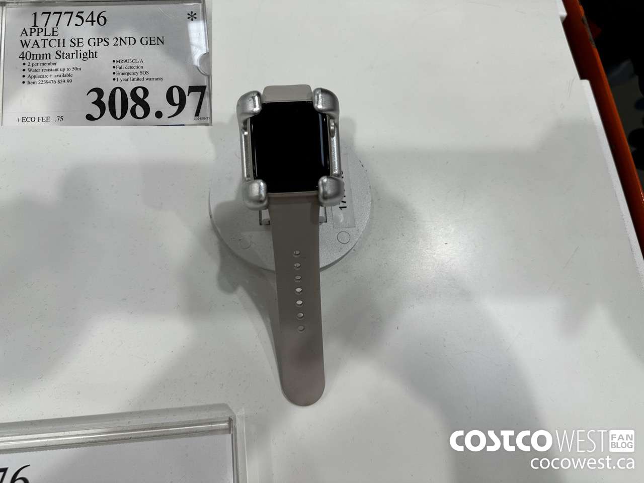 1777546 APPLEWATCH SE GPS 2ND GEN 40MM STARLIGHT $308.97