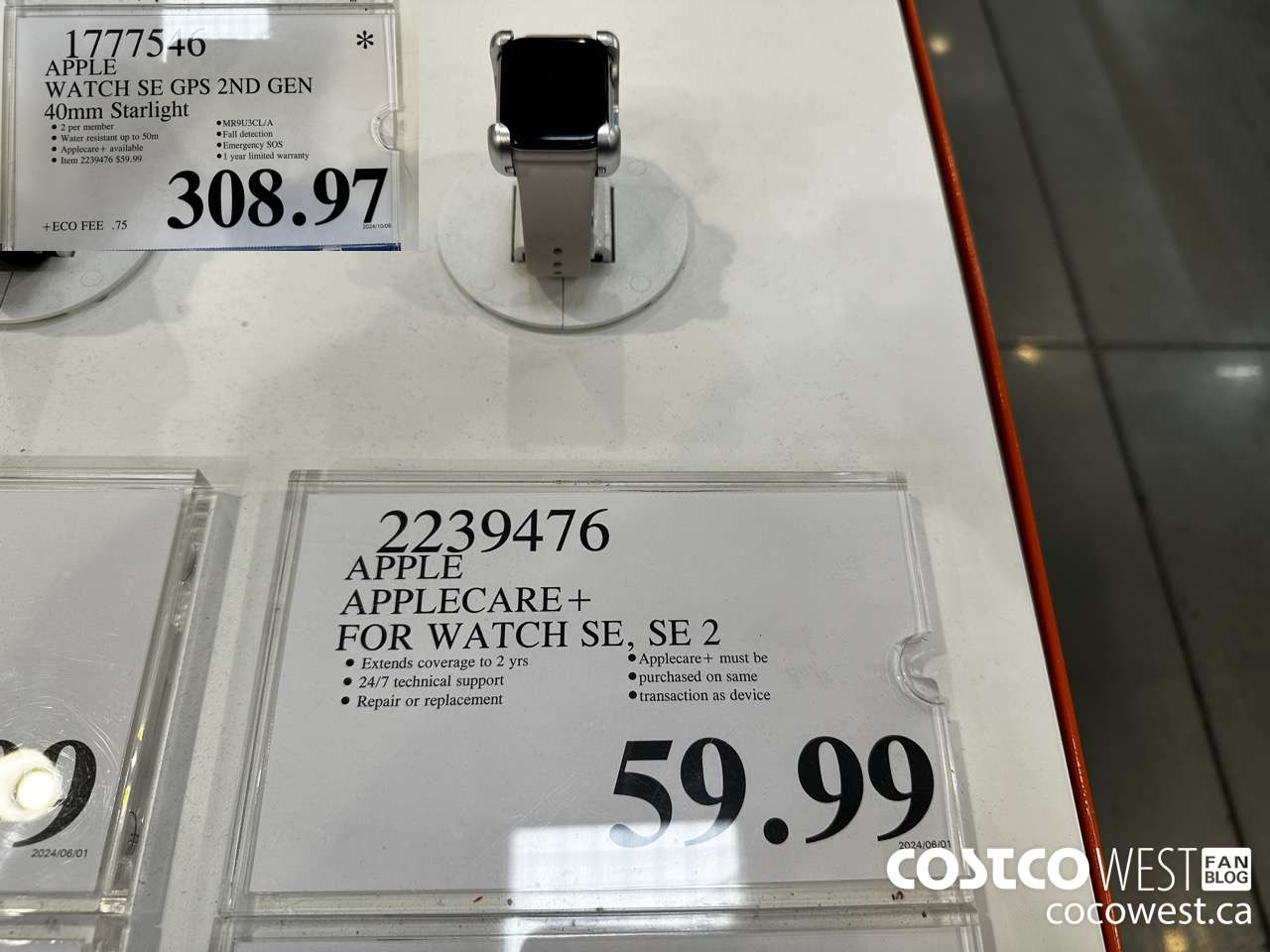 1777546 APPLEWATCH SE GPS 2ND GEN 40MM STARLIGHT $308.97