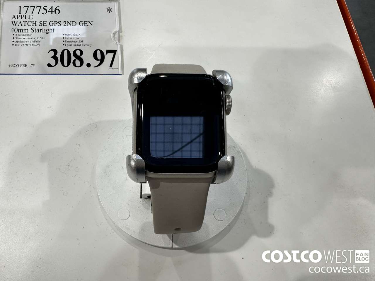 1777546 APPLEWATCH SE GPS 2ND GEN 40MM STARLIGHT $308.97