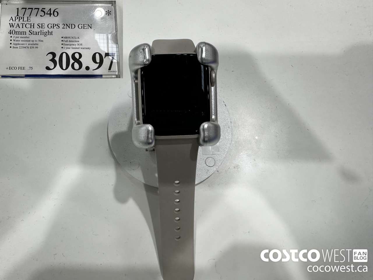 1777546 APPLEWATCH SE GPS 2ND GEN 40MM STARLIGHT $308.97