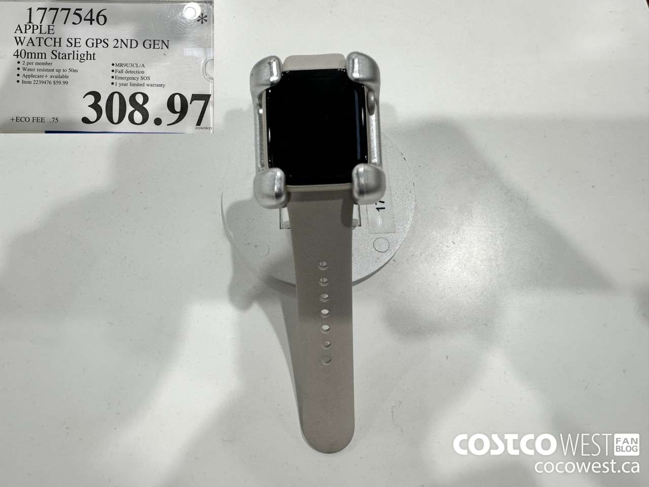 1777546 APPLEWATCH SE GPS 2ND GEN 40MM STARLIGHT $308.97