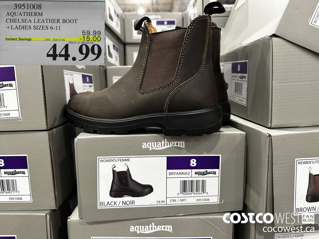 3951008 AQUATHERM CHELSEA BOOT LADIES SIZES 6-11 ($15.00 INSTANT SAVINGS EXPIRES ON 2024-10-06) $44.99