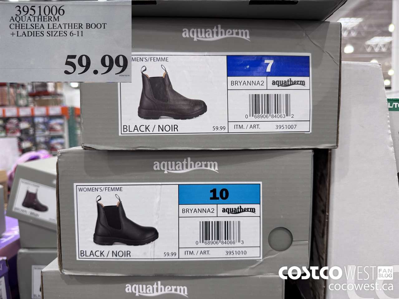 3951006 AQUATHERM CHELSEA LEATHER BOOT LADIES SIZES 6-11 $59.99