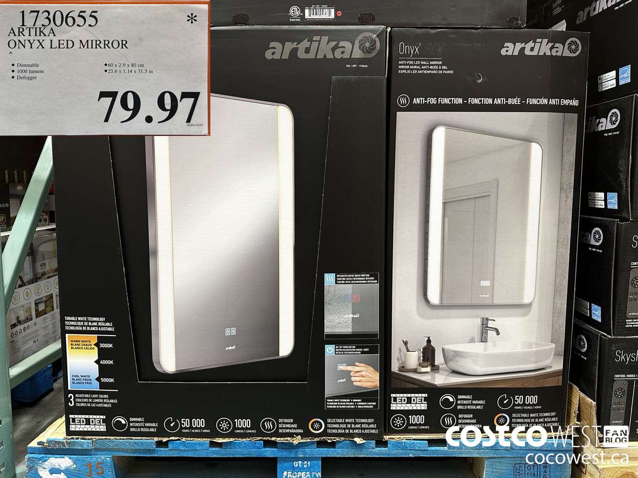 1730655 ARTIKA ONYX LED MIRROR $79.97