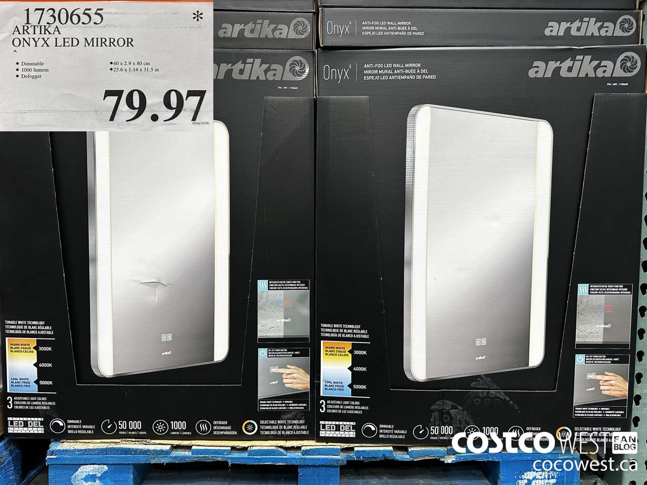 1730655 ARTIKA ONYX LED MIRROR $79.97