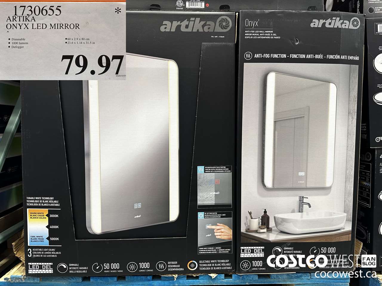 1730655 ARTIKA ONYX LED MIRROR $79.97