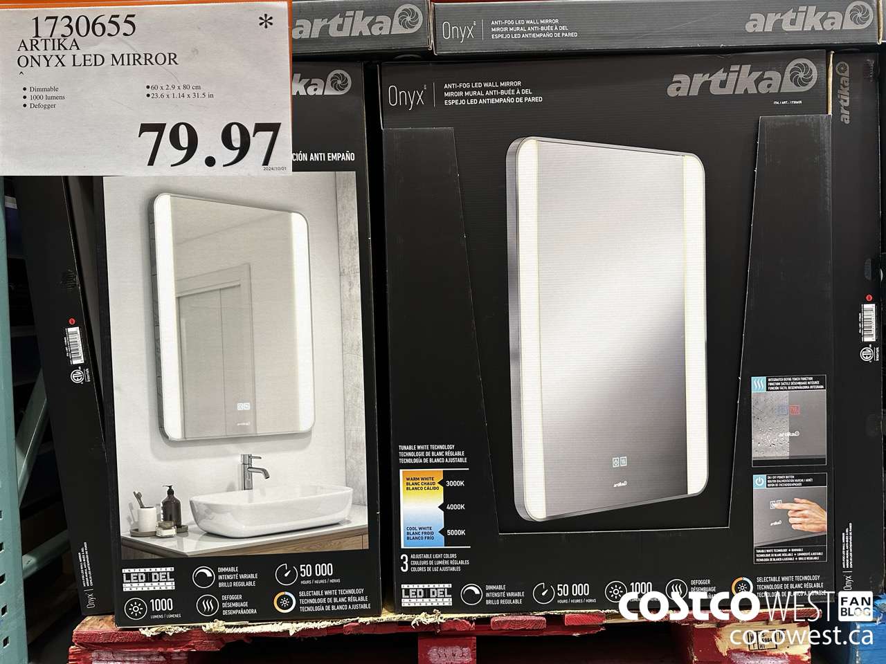 1730655 ARTIKA ONYX LED MIRROR $79.97