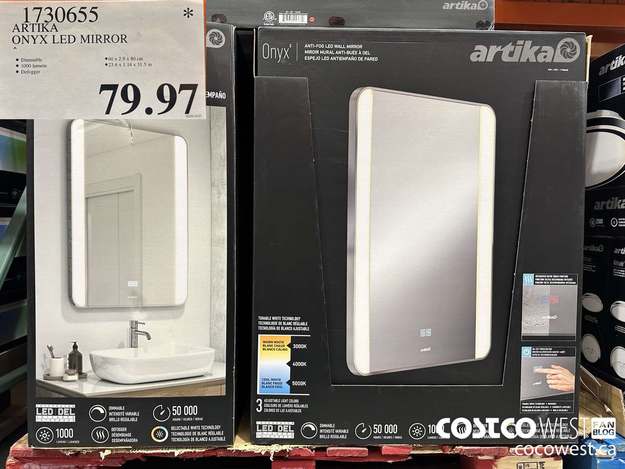 1730655 ARTIKA ONYX LED MIRROR $79.97