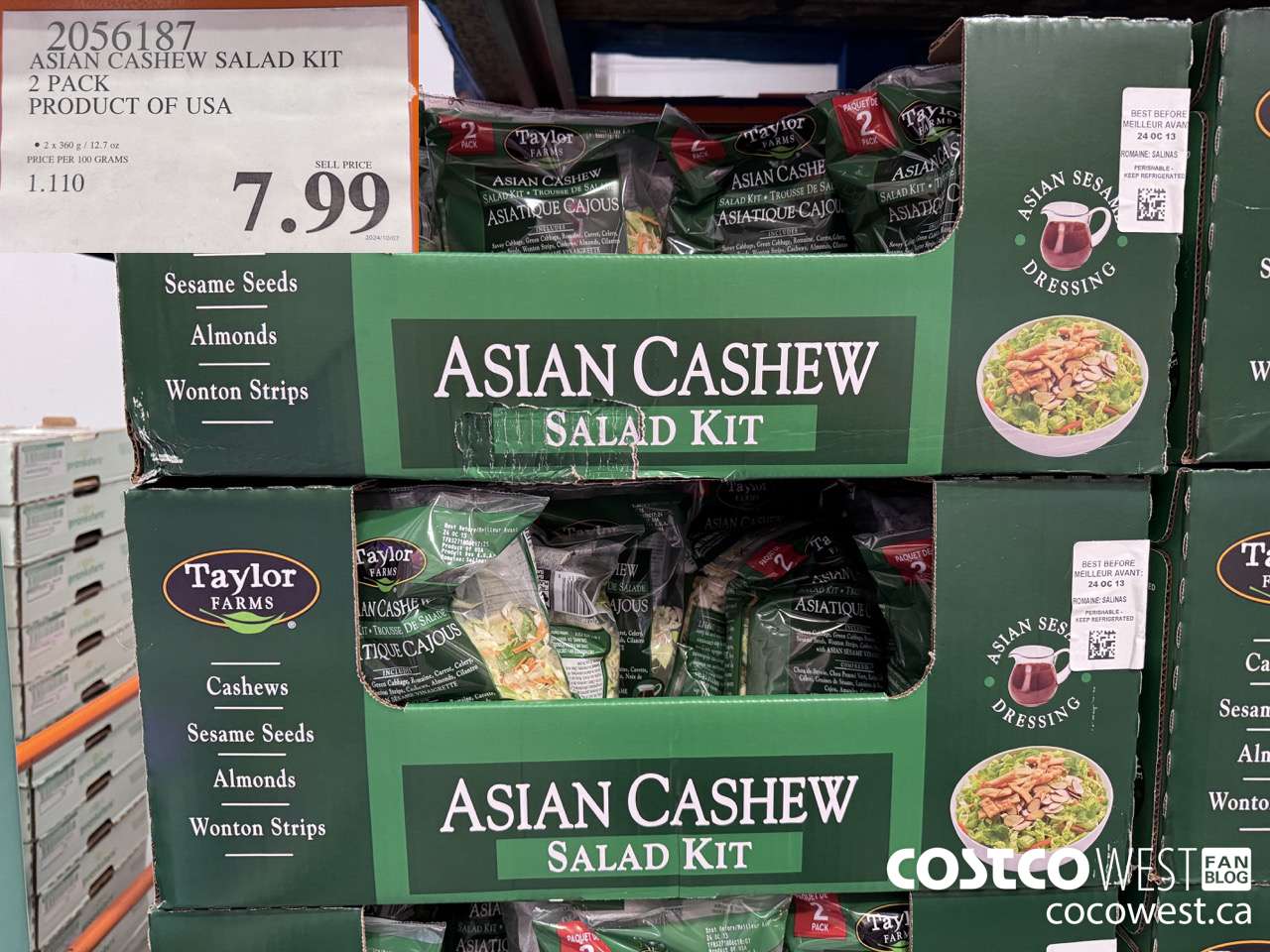 2056187 ASIAN CASHEW SALAD KIT 2-PACK PRODUCT OF USA $7.99