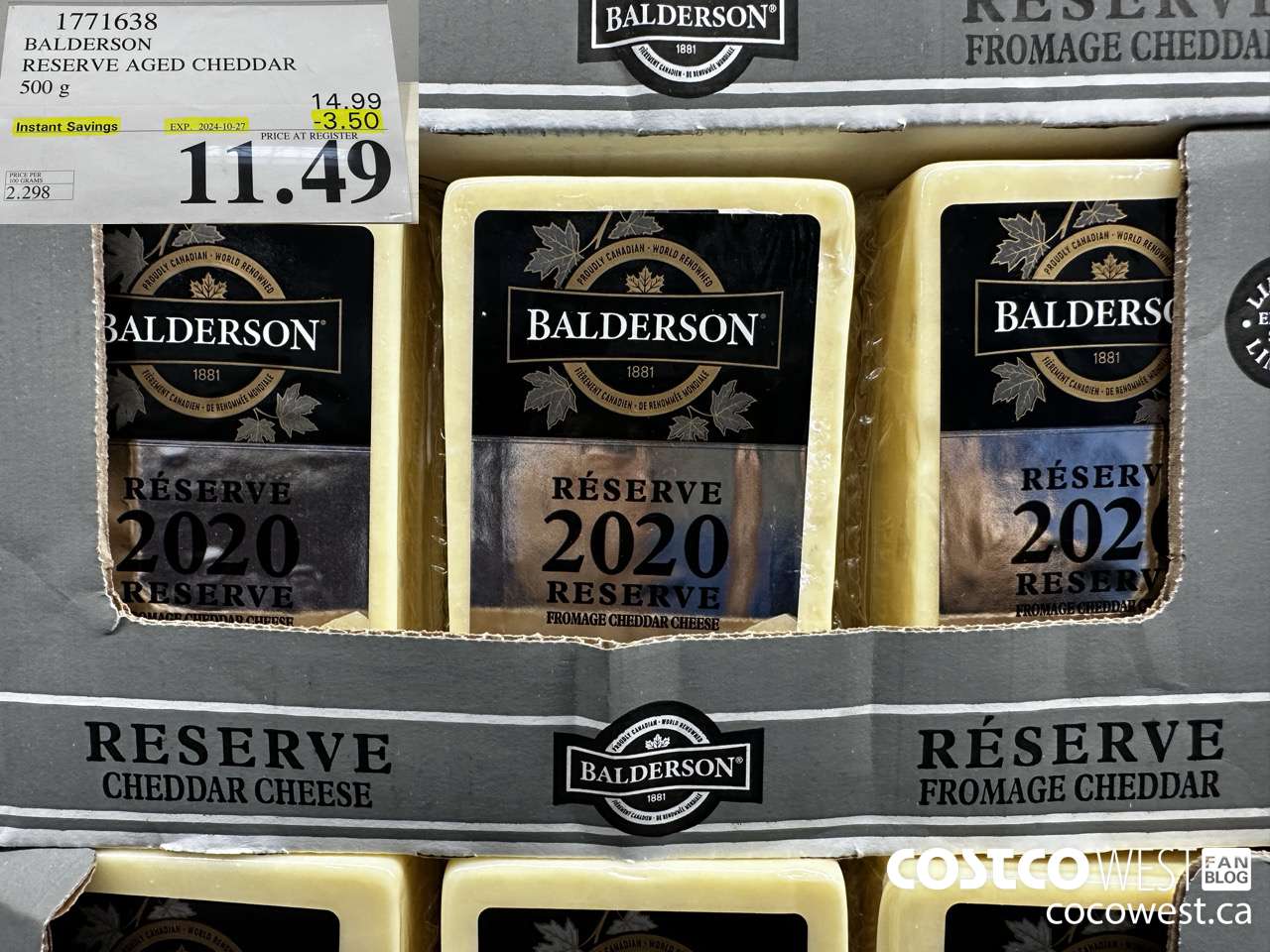 1771638 BALDERSON RESERVE AGED CHEDDAR 500 G ($3.00 INSTANT SAVINGS EXPIRES ON 2024-10-27) $11.49