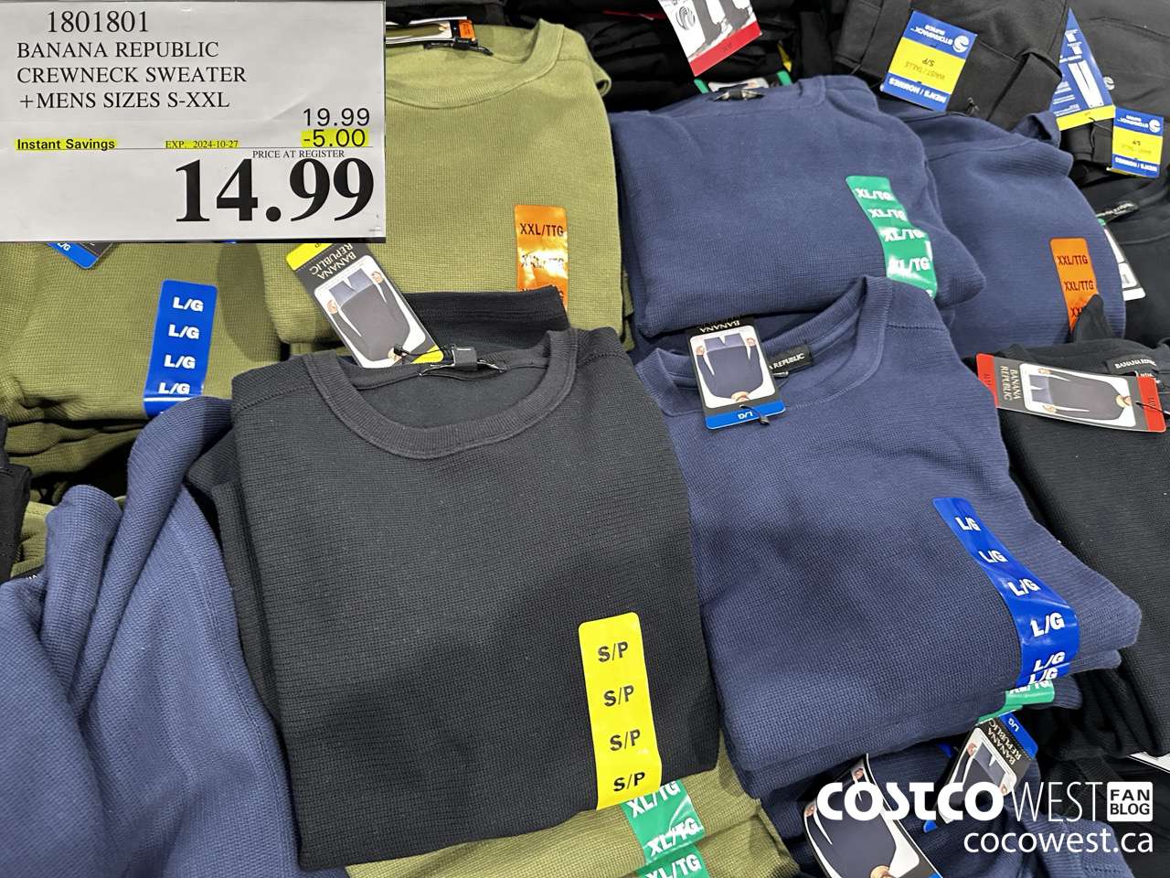 1801801 BANANA REPUBLIC CREWNECK SWEATER MENS SIZES S-XXL ($5.00 INSTANT SAVINGS EXPIRES ON 2024-10-27) $14.99