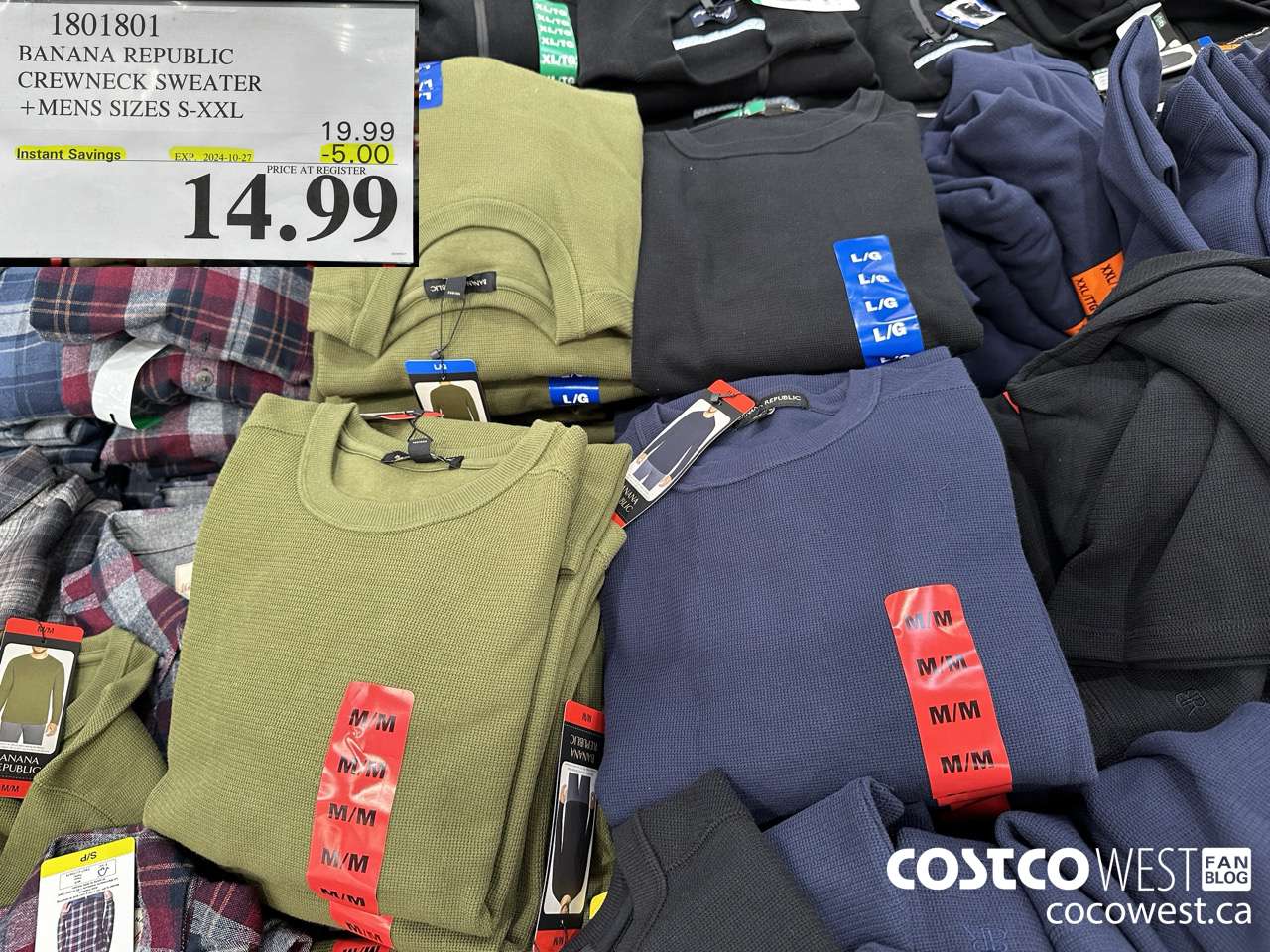 1801801 BANANA REPUBLIC CREWNECK SWEATER MENS SIZES S-XXL ($5.00 INSTANT SAVINGS EXPIRES ON 2024-10-27) $14.99