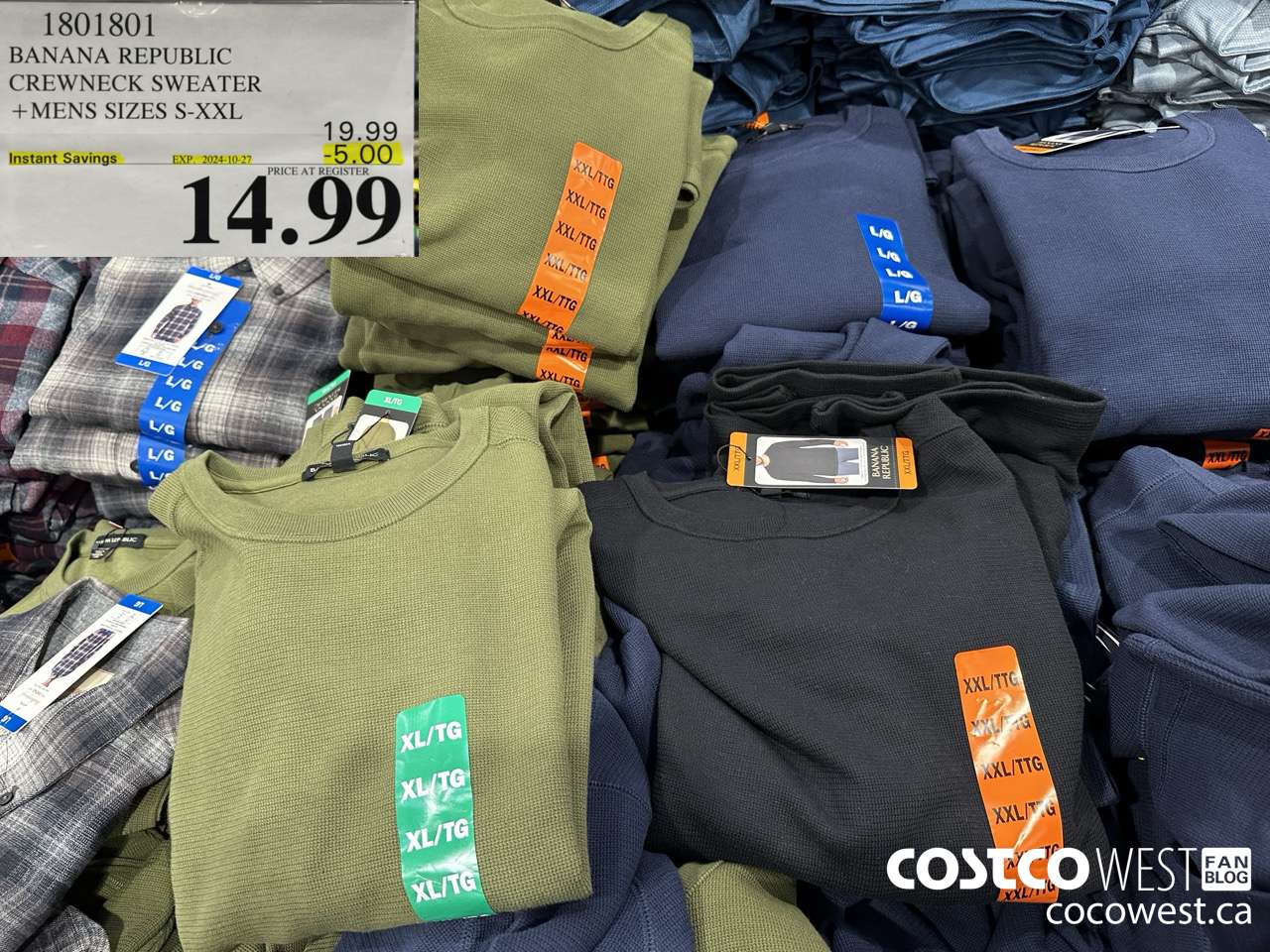 1801801 BANANA REPUBLIC CREWNECK SWEATER MENS SIZES S-XXL ($5.00 INSTANT SAVINGS EXPIRES ON 2024-10-27) $14.99