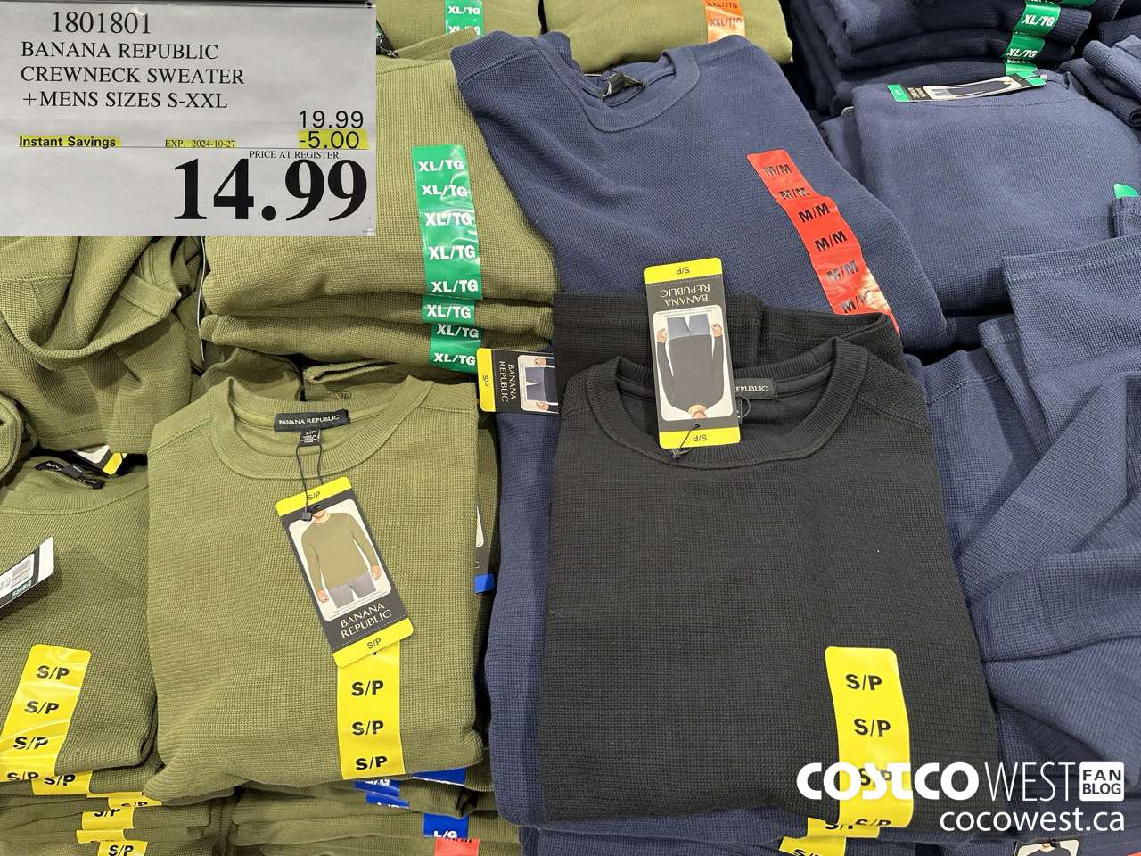 1801801 BANANA REPUBLIC CREWNECK SWEATER MENS SIZES S-XXL ($5.00 INSTANT SAVINGS EXPIRES ON 2024-10-27) $14.99