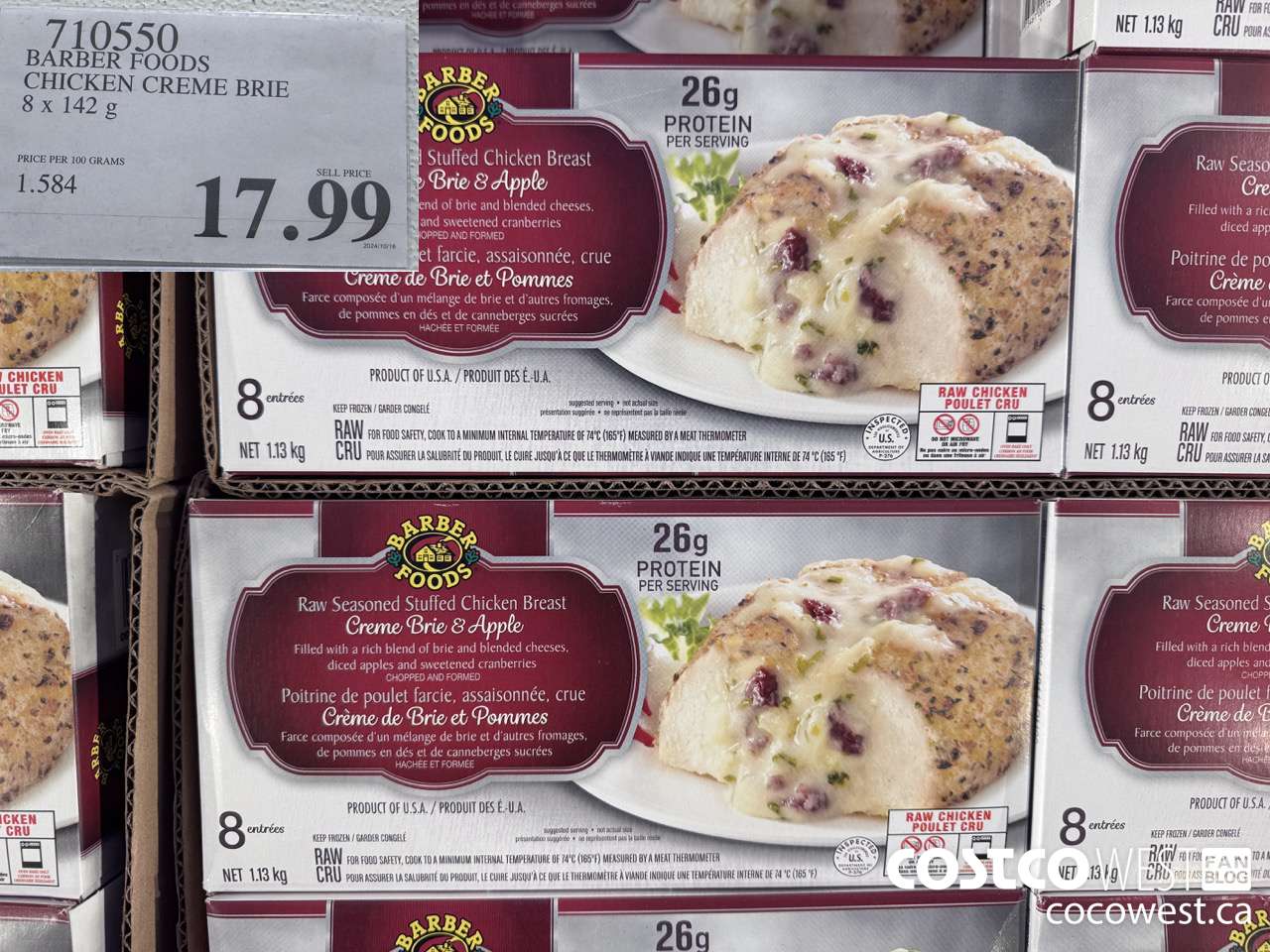 710550 BARBER FOODS CHICKEN CREME BRIE 8 X 142G $17.99