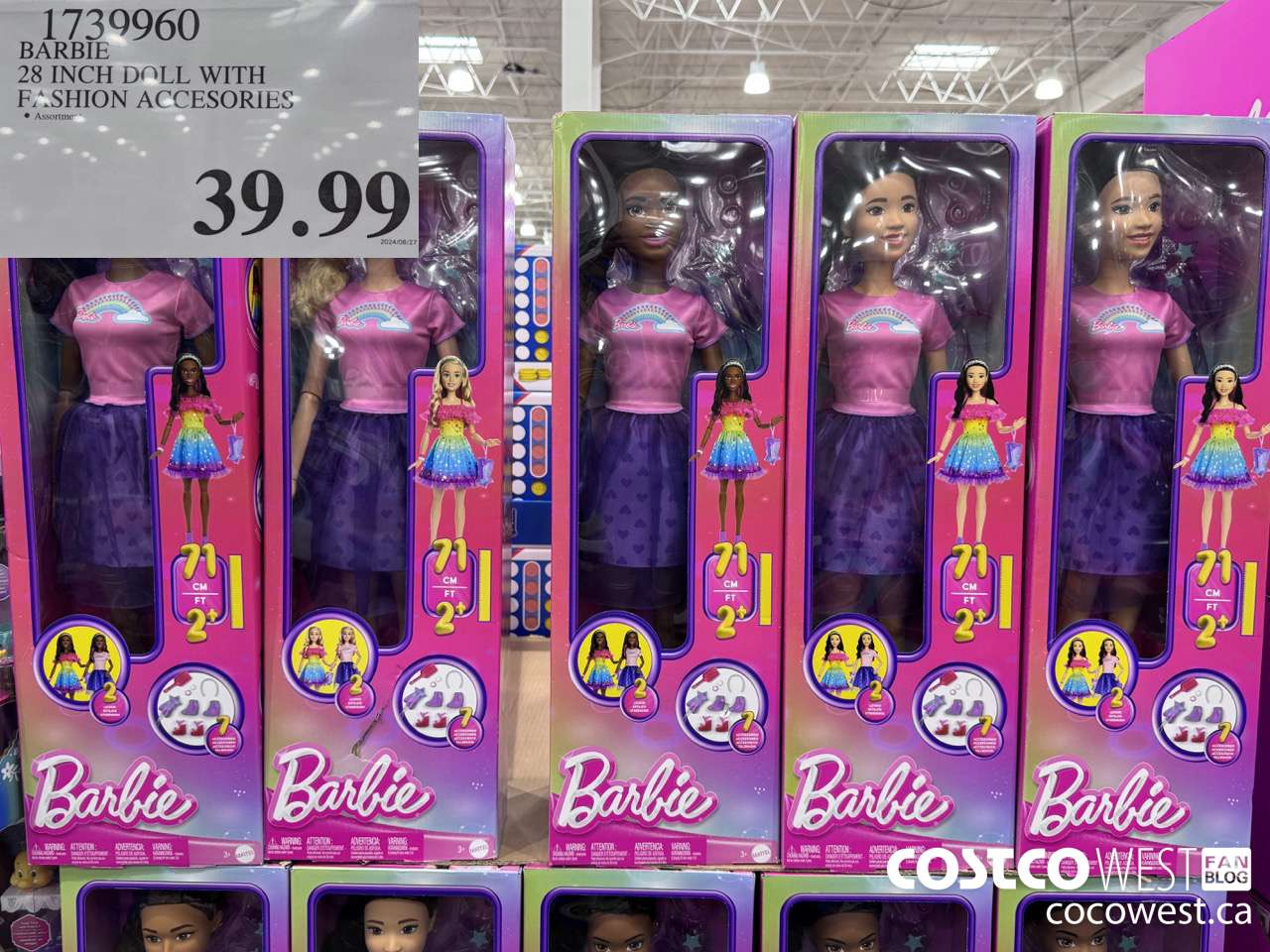 1739960 BARBIE 28 INCH DOLL WITH FASHION ACCESSORIES $39.99