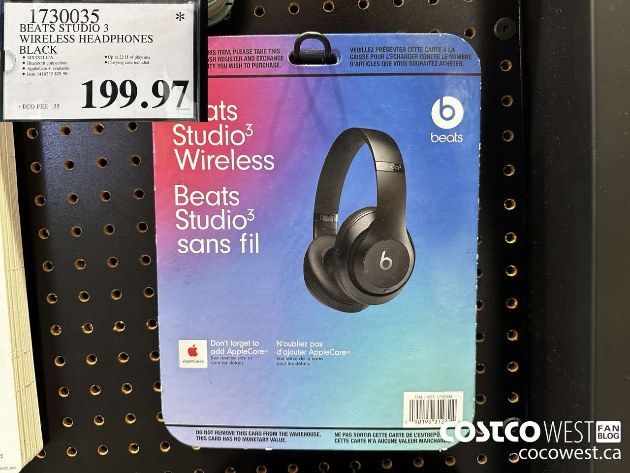 1730035 BEATS STUDIO 3 WIRELESS HEADPHONES BLACK $199.97