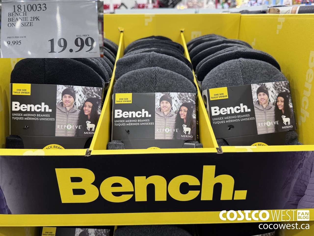 1810033 BENCH BEANIE 2PK ONE SIZE $19.99