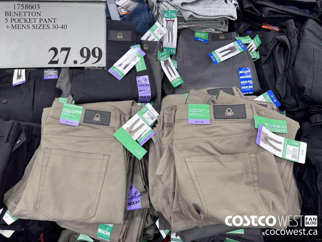 1758603 BENETTON 5 POCKET PANT MENS SIZES 30-40 $27.99