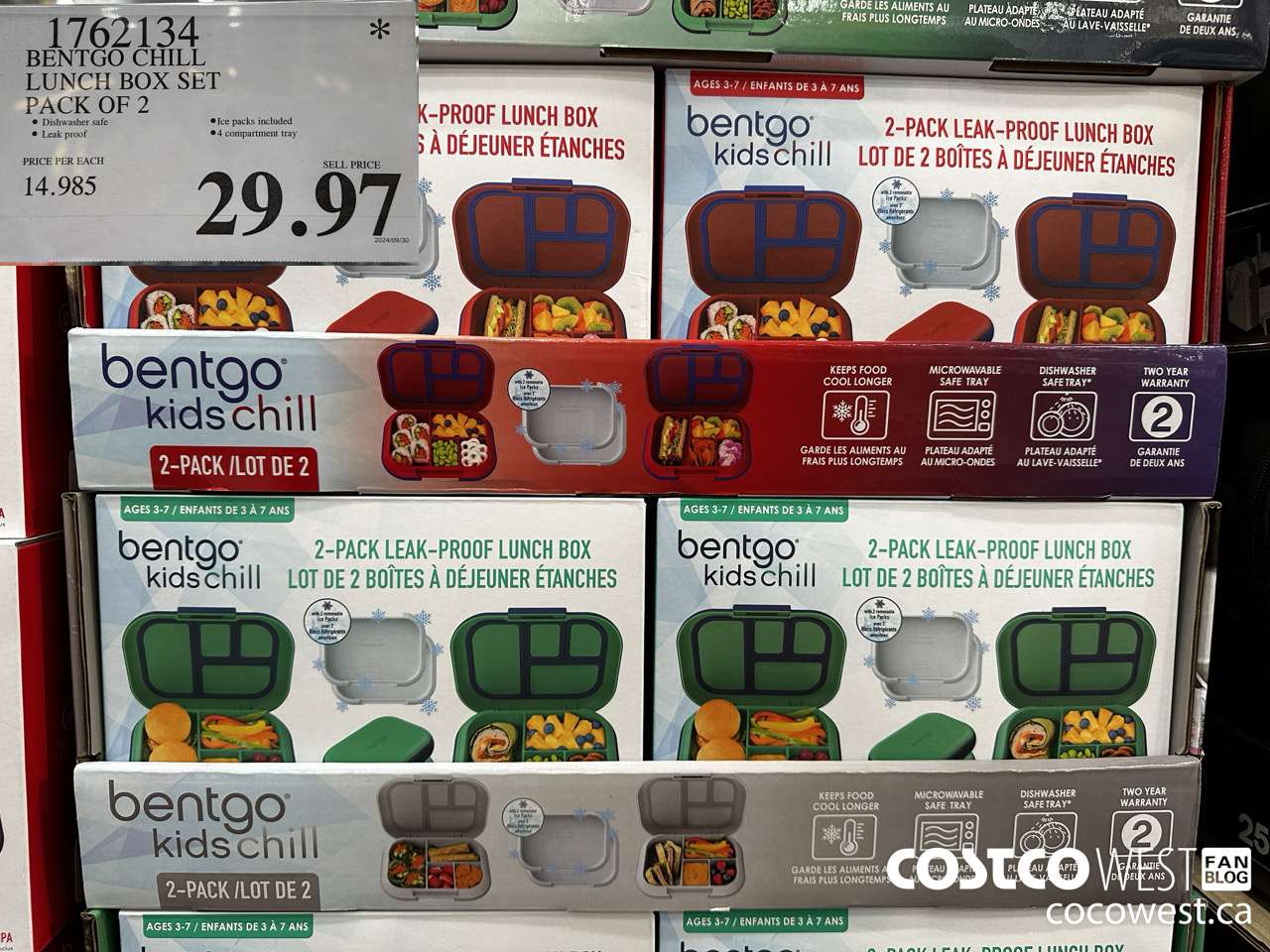 1762134 BENTGO CHILL LUNCH BOX SET PACK OF 2 $29.97