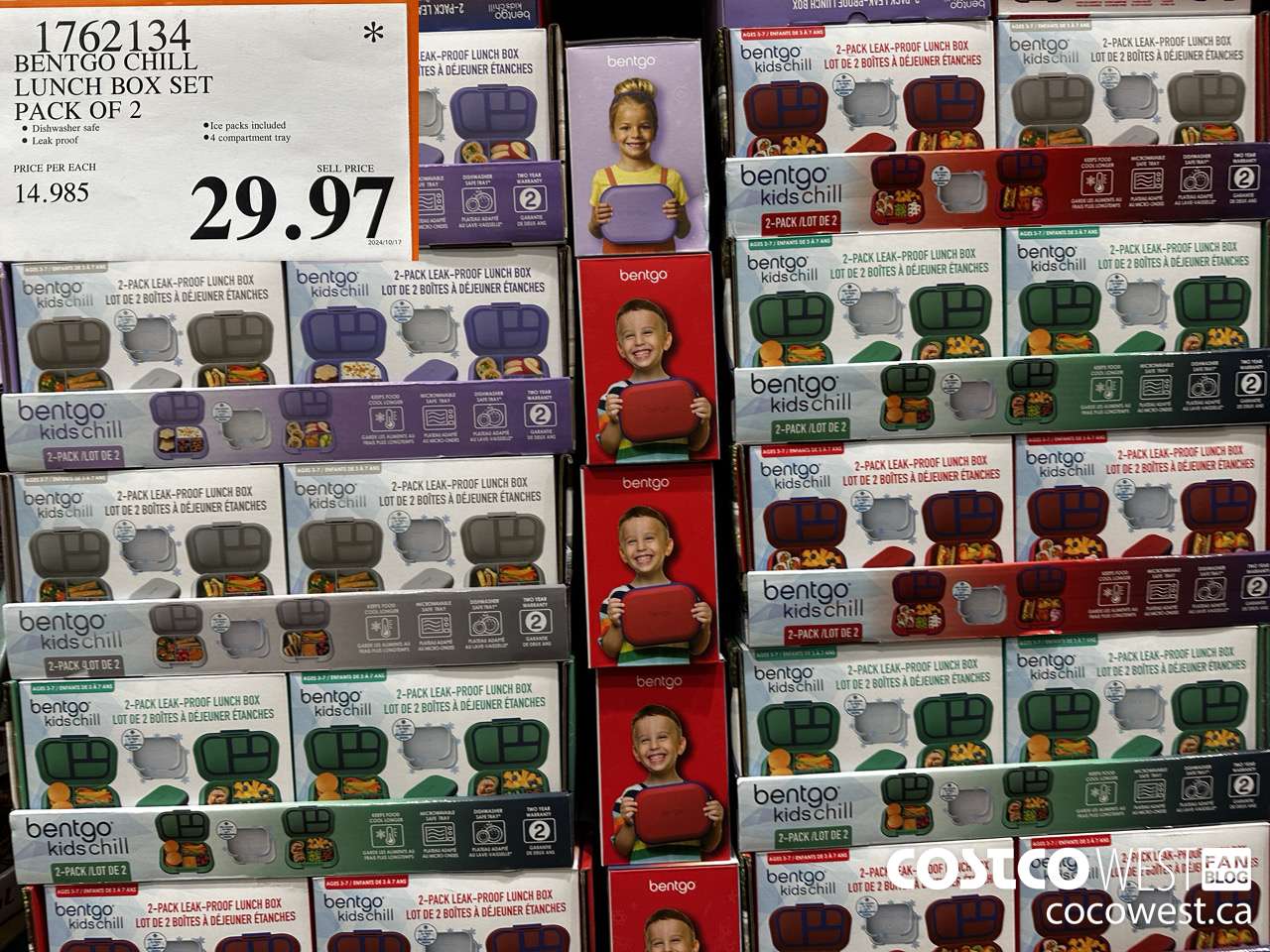 1762134 BENTGO CHILL LUNCH BOX SET PACK OF 2 $29.97