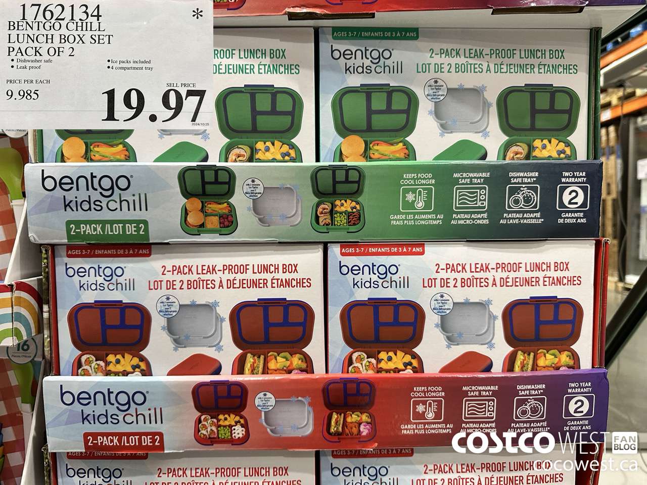 1762134 BENTGO CHILL LUNCH BOX SET PACK OF 2 $19.97