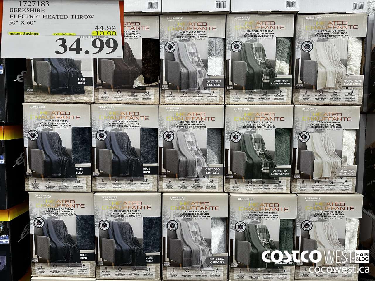 1727183 BERKSHIRE ELECTRIC HEATED THROW 50