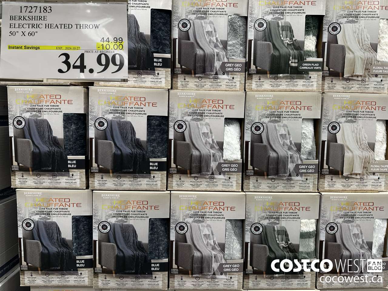 1727183 BERKSHIRE ELECTRIC HEATED THROW 50