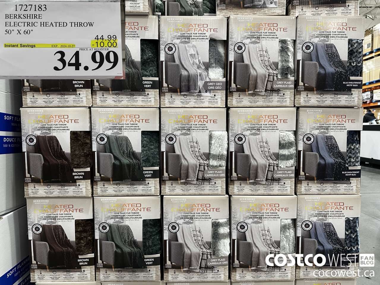 1727183 BERKSHIRE ELECTRIC HEATED THROW 50