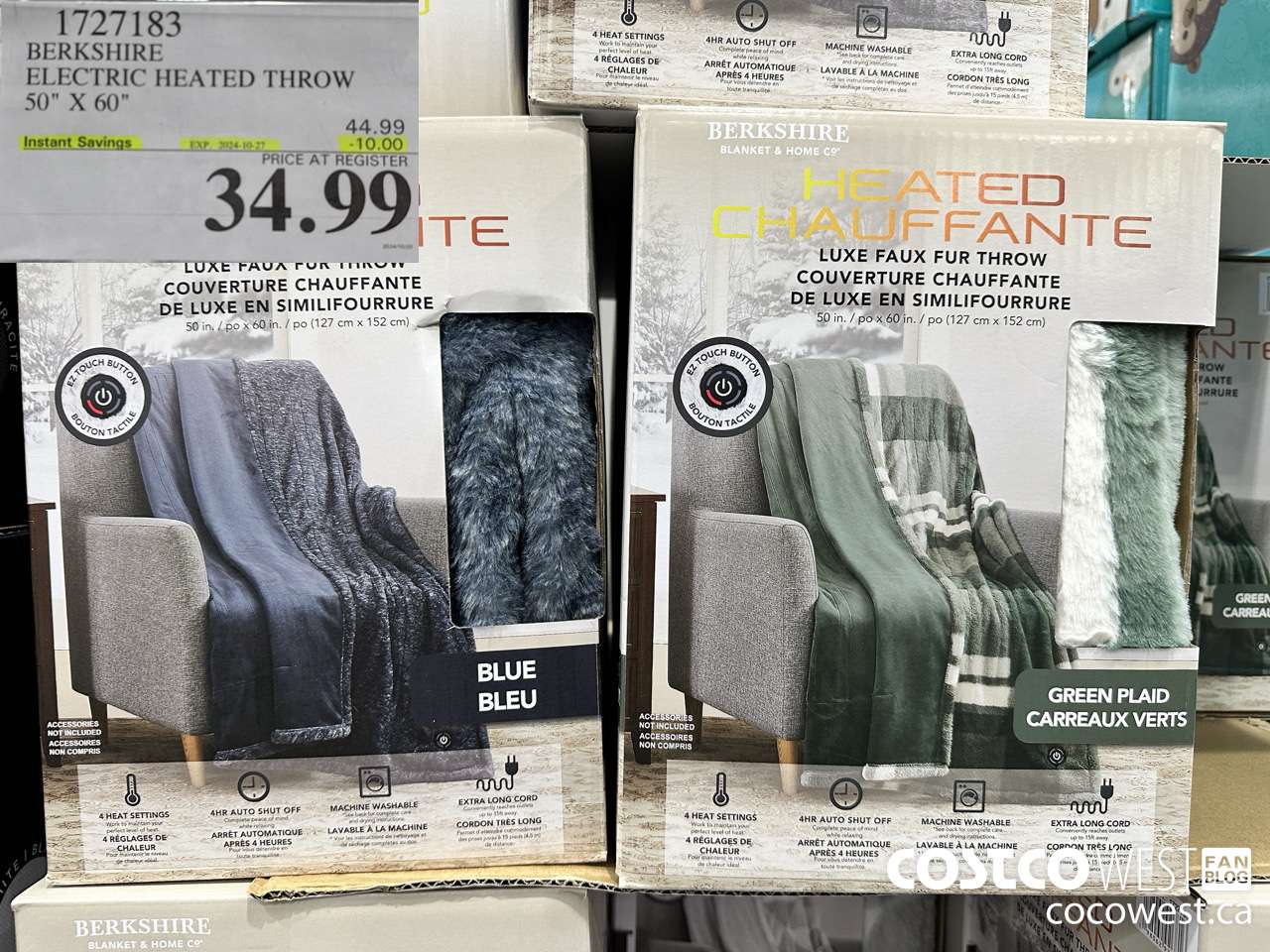 1727183 BERKSHIRE ELECTRIC HEATED THROW 50