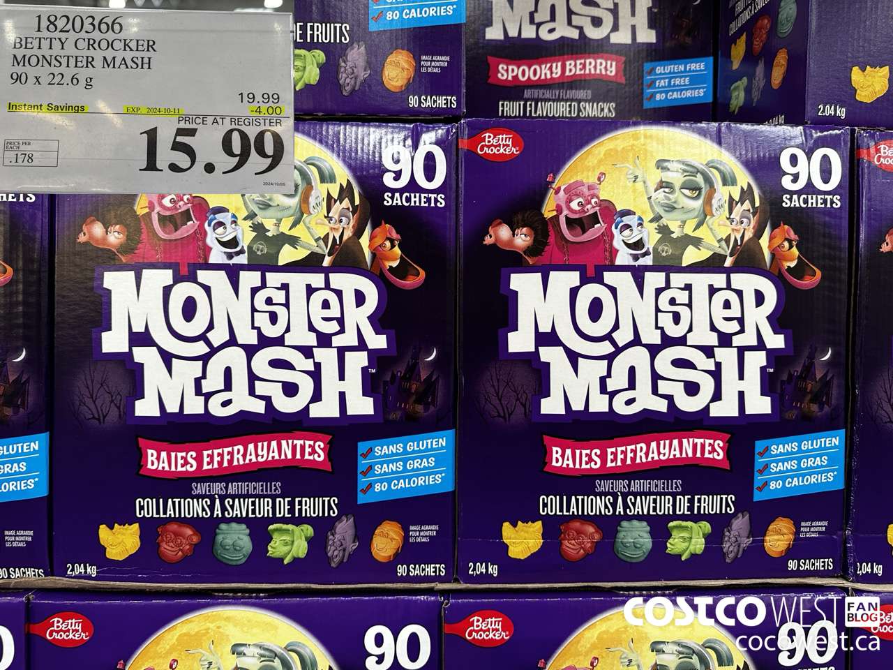 1820366 BETTY CROCKER MONSTER MASH 90 X 22.6G ($4.00 INSTANT SAVINGS EXPIRES ON 2024-10-11) $15.99