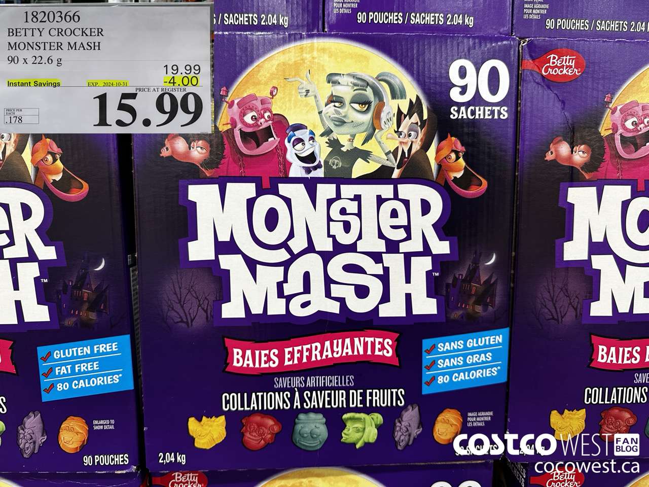 1820366 BETTY CROCKER MONSTER MASH 90 X 22.6G ($4.00 INSTANT SAVINGS EXPIRES ON 2024-10-31) $15.99