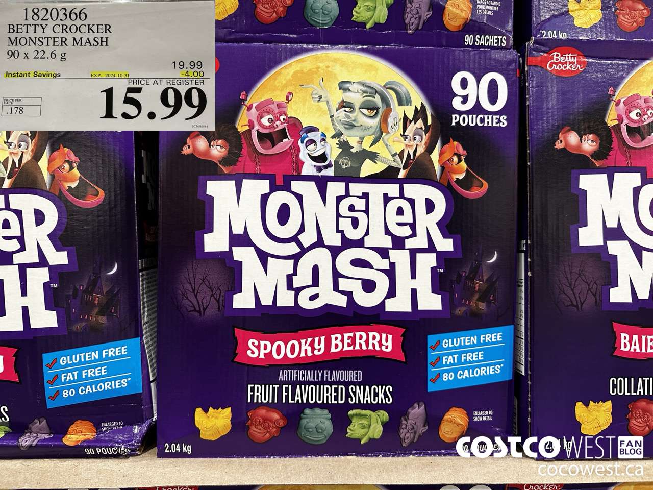 1820366 BETTY CROCKER MONSTER MASH 90 X 22.6G ($4.00 INSTANT SAVINGS EXPIRES ON 2024-10-31) $15.99