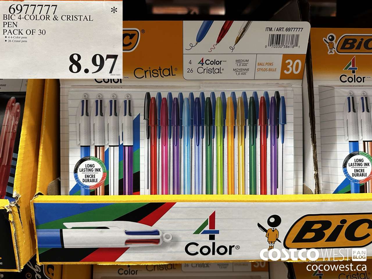 6977777 BIC 4-COLOR & CRISTAL PEN PACK OF 30 $8.97
