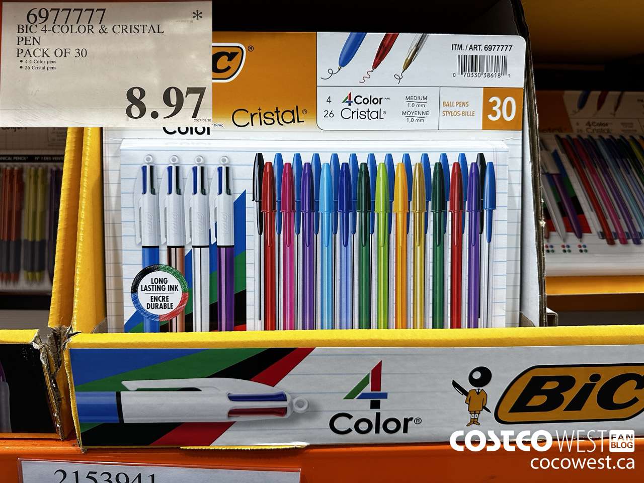 6977777 BIC 4-COLOR & CRISTAL PEN PACK OF 30 $8.97